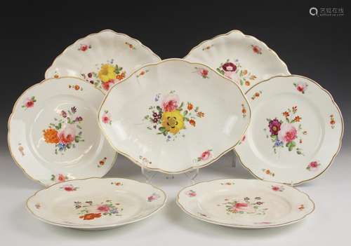 Sixteen Bloor Derby cabinet plates, early to mid 19th centur...