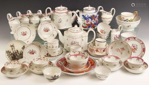 A quantity of 18th century Newhall porcelain tea wares, to i...