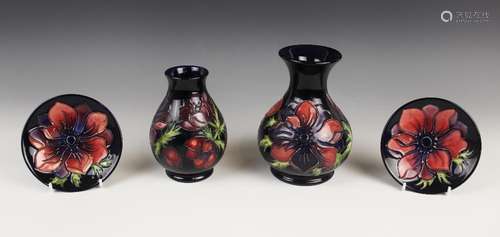 A Moorcroft baluster vase decorated in the Anemone pattern o...