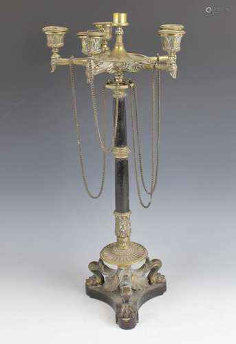 A 19th century polished slate and gilt metal French Empire c...