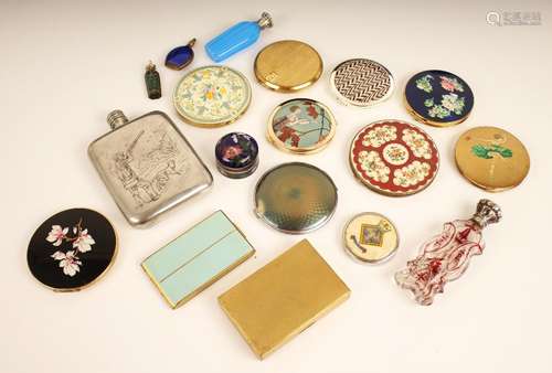 A selection of vintage compacts, including eight circular ex...