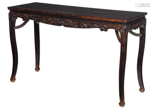 Chinese Carved Zitan Altar Table