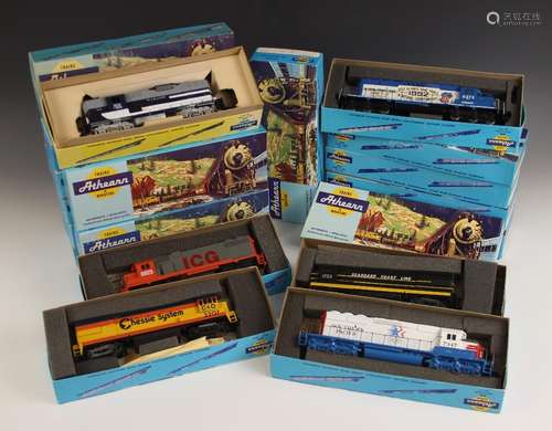 Twenty boxed Athearn HO gauge American diesel locomotives in...