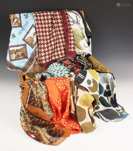 A collection of vintage scarves, to include examples by Ralp...