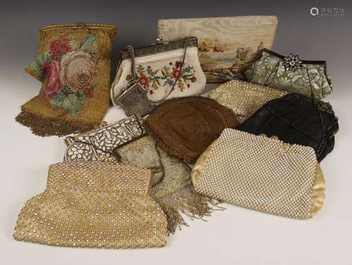 A collection of twelve ladys evening bags and purses, early ...