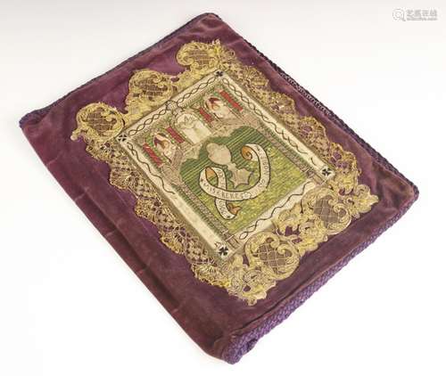 An embroidered and applique bible cover, 18th century and la...