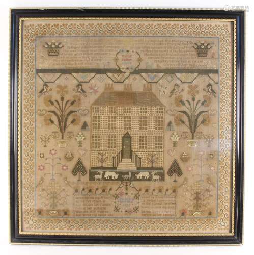 A large George IV sampler dated 1823, worked by Harriet Nels...