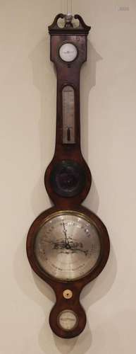 A mid 19th century mahogany wheel barometer by Britton Stamf...