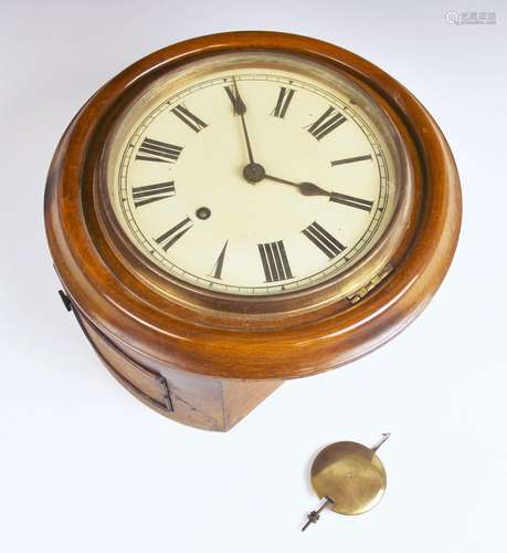 A mahogany cased wall clock with a Winterhalder & Hofmei...