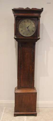 A George III oak cased thirty hour longcase clock, the 32cm ...