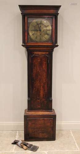 A George III oak and mahogany cross banded eight day longcas...