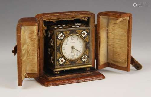 A Zenith miniature travel alarm clock, early 20th century, t...