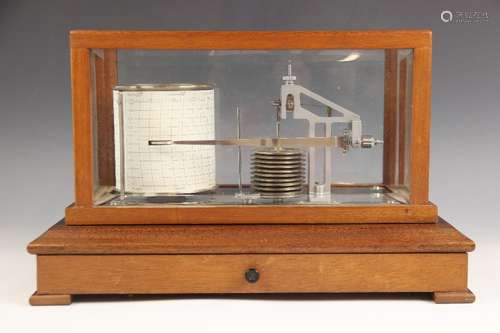 A mahogany cased barograph by Casella of London, circa 1982,...