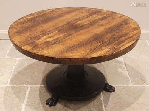 A mid 19th century rosewood breakfast/centre table, the circ...