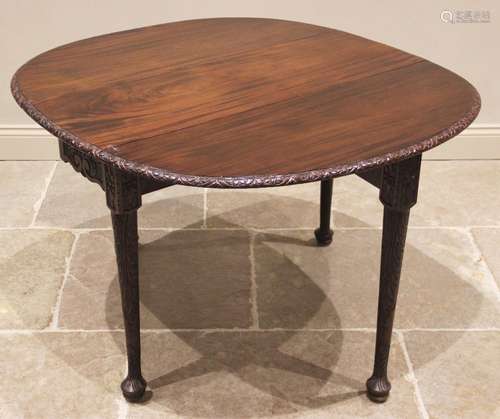 A George III mahogany drop leaf table, possibly Irish, the m...