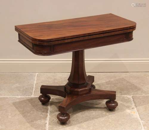 A mahogany tea table, mid 19th century, the rounded rectangu...