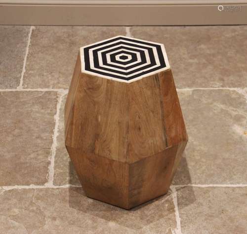 A contemporary hardwood stool or plant stand, of tapering he...