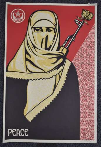 Shepard Fairey (born 1970) signed artists proof print, Peace...