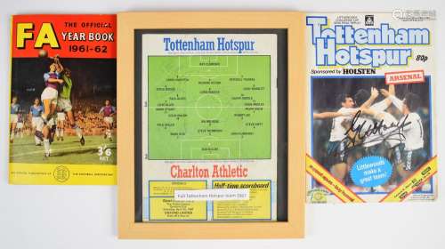 Three signed Tottenham Hotspur football books or programmes ...