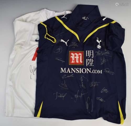 Two Tottenham Hotspur signed football shirts one with signat...