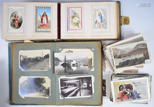 Early 20thC postcards, loose and in an album, including batt...