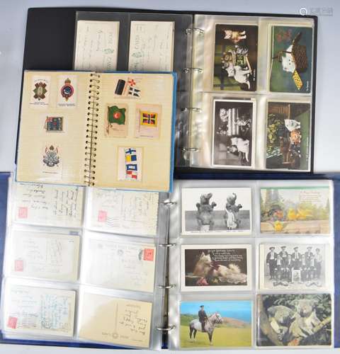 Three albums of postcards and Kensitas silks, the first cont...