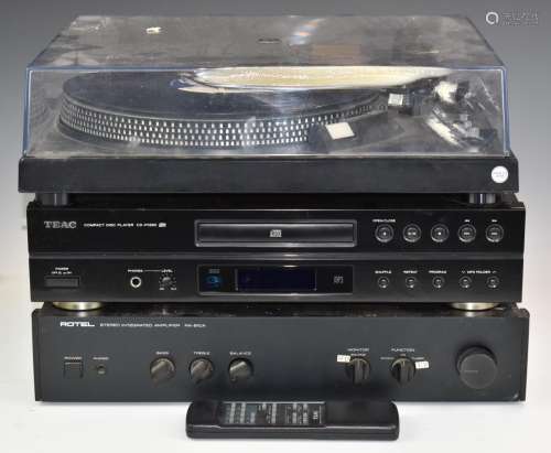 Technics SL-2000 turntable, Teac CD-P1260 and a Rotel stereo...