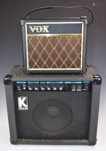 Vox Mini 3 guitar amplifier and a Kustom KLA20 lead guitar a...