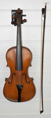 Two piece 4/4 size violin labelled Nicolaus Amati, manufactu...