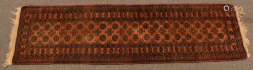 Turkoman runner with central panel of 36 guls, 290 x 80cm