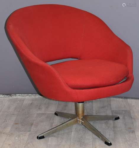 Retro or mid century style red upholstered chair