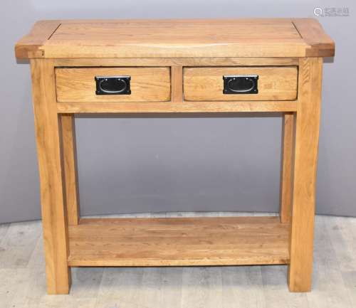 Contemporary solid oak buffet with two drawers W85 x D35 x H...