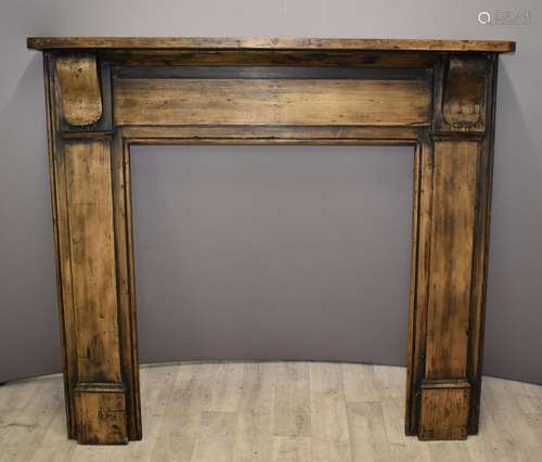 Stripped pine or similar fire surround, W137 x D18 x H125, o...