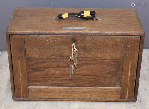 A vintage tool / collectors cabinet with fitted interior of ...