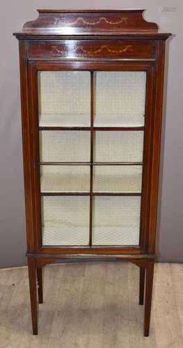 Edwardian inlaid mahogany glazed display cabinet, W60 x D30 ...