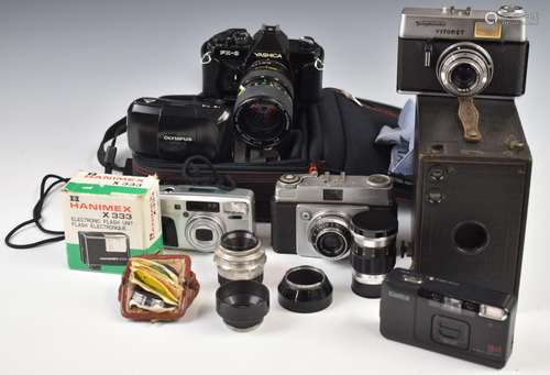 Collectable cameras, lenses and accessories to include Yashi...