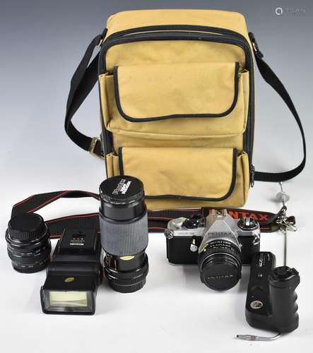 Pentax ME super 35mm SLR camera outfit including 50mm 1:2, K...