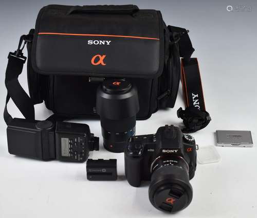 Sony a350 Digital SLR camera with 3.5-5.6 18-70mm and 4-6-5....