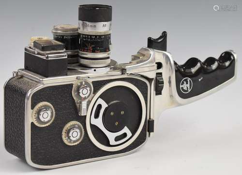 Bolex Paillard D8L 8mm cine camera with 1:1.9 5.5mm, 1:1.8 1...