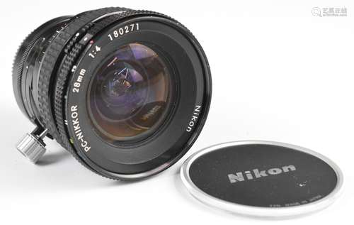 Nikon PC-Nikkor 28mm 1:4 shift lens to suit 35mm SLR camera,...