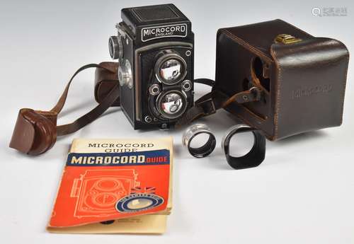 MPP Microcord TLR camera with 77.5mm f3.5 lens, in leather c...