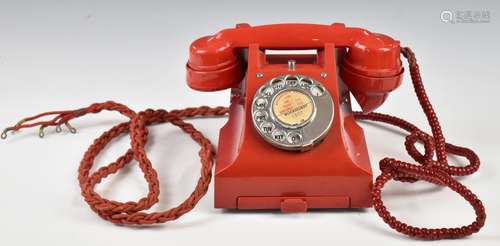 Red Bakelite or similar 312L vintage telephone