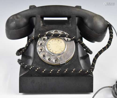 Black Bakelite 300AT vintage telephone