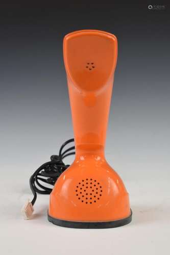 Ericsson LM retro orange Cobra telephone with number dial wh...