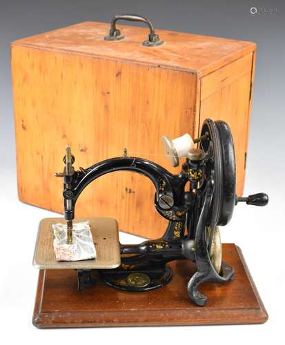 Late 19th or early 20thC Willcox & Gibbs sewing machine,...