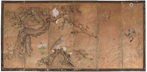 Chinese Six Panel Painted Screen