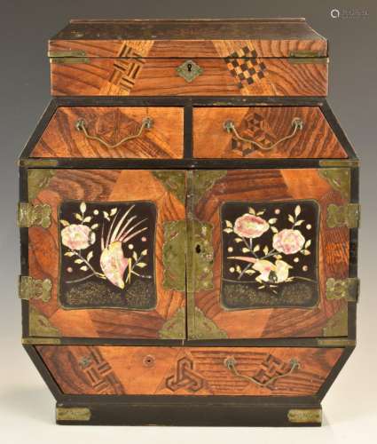 Japanese Meiji periodmother of pearl inlaid cabinet, W30 x D...