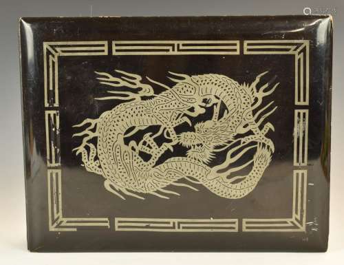Japanese lacquer postcard album containing seventy two cards...
