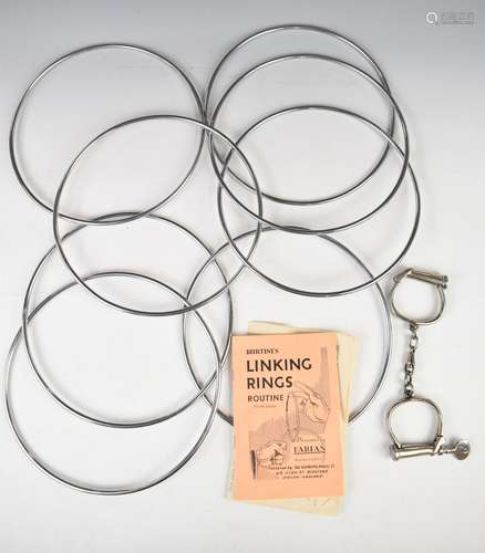 Burtinis Chinese linking rings with booklet and related pape...