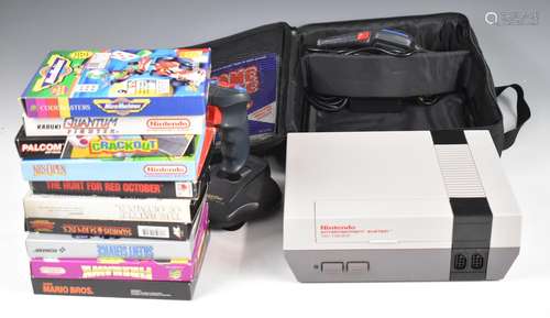 Nintendo Entertainment System NES with two controllers, Game...